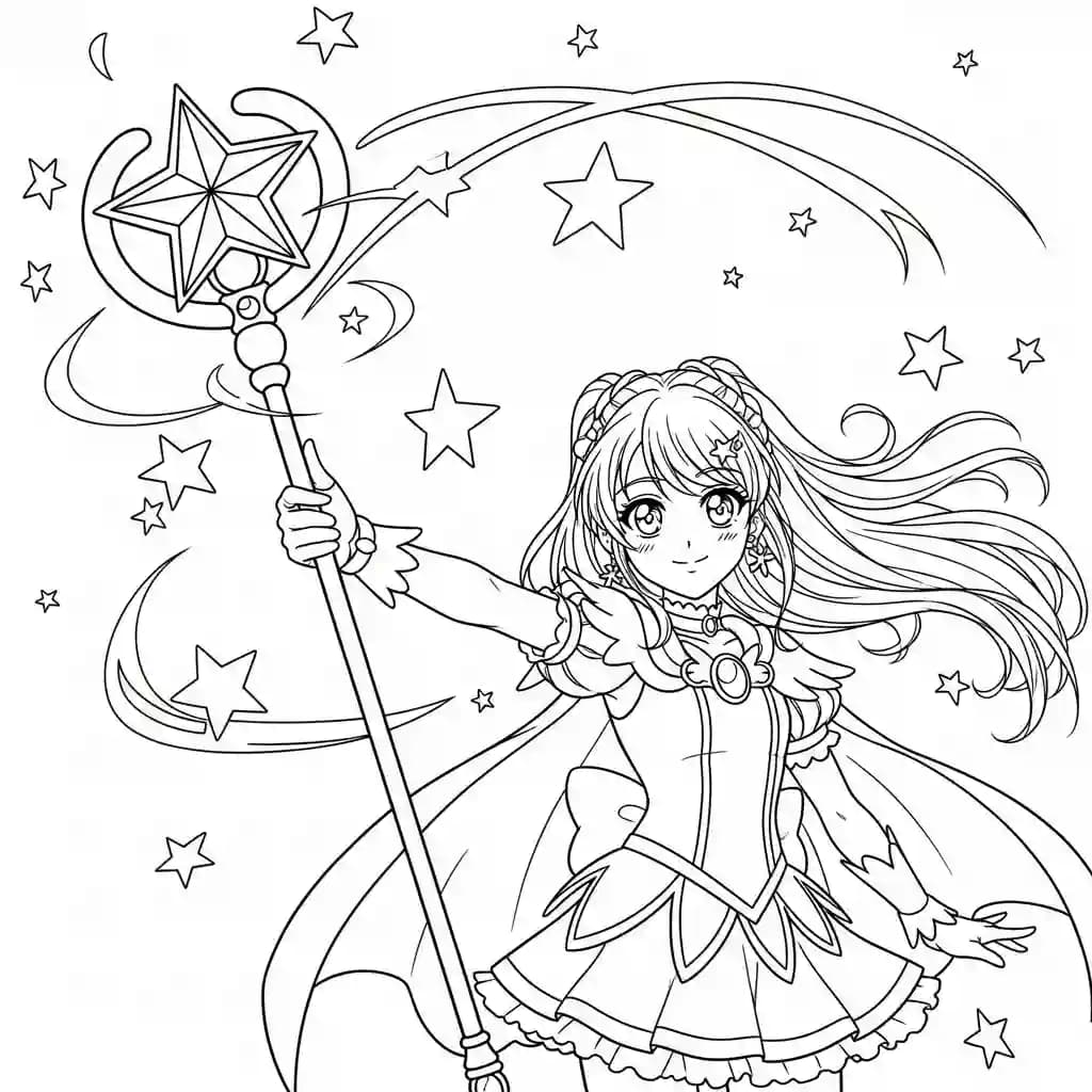 Desenhos de anime para colorir com personagens famosos em traços grossos e fundo branco, prontos para imprimir e pintar