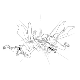 Desenhos de anime para colorir com personagens famosos em traços grossos e fundo branco, prontos para imprimir e pintar