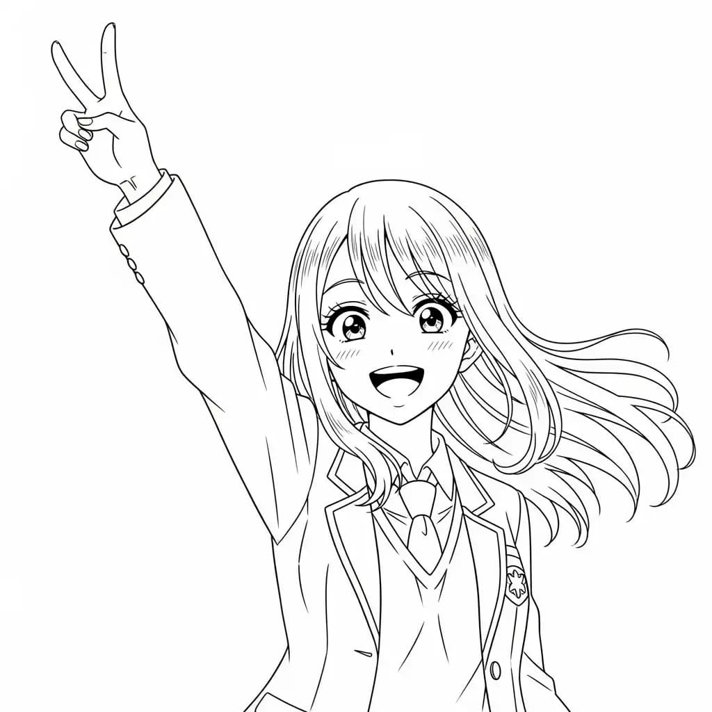 Desenhos de anime para colorir com personagens famosos em traços grossos e fundo branco, prontos para imprimir e pintar