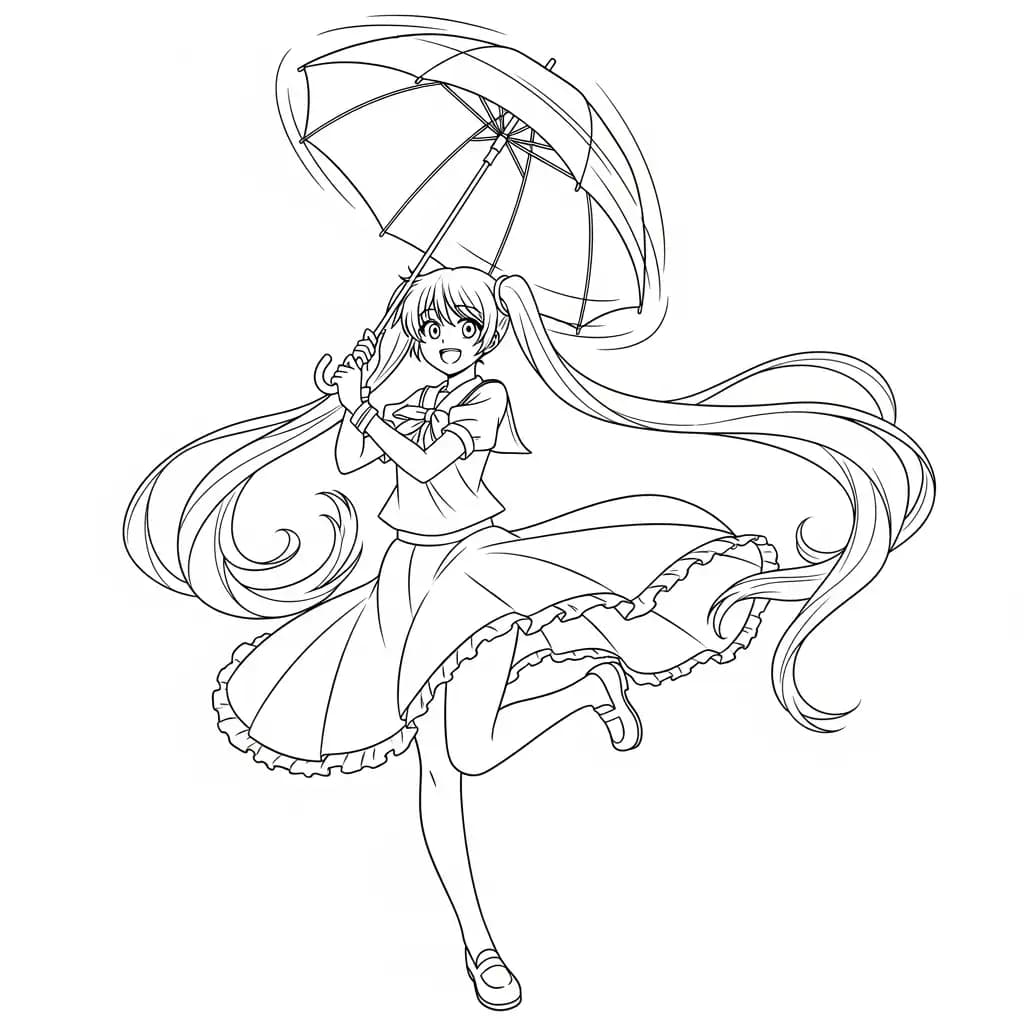 Desenhos de anime para colorir com personagens famosos em traços grossos e fundo branco, prontos para imprimir e pintar