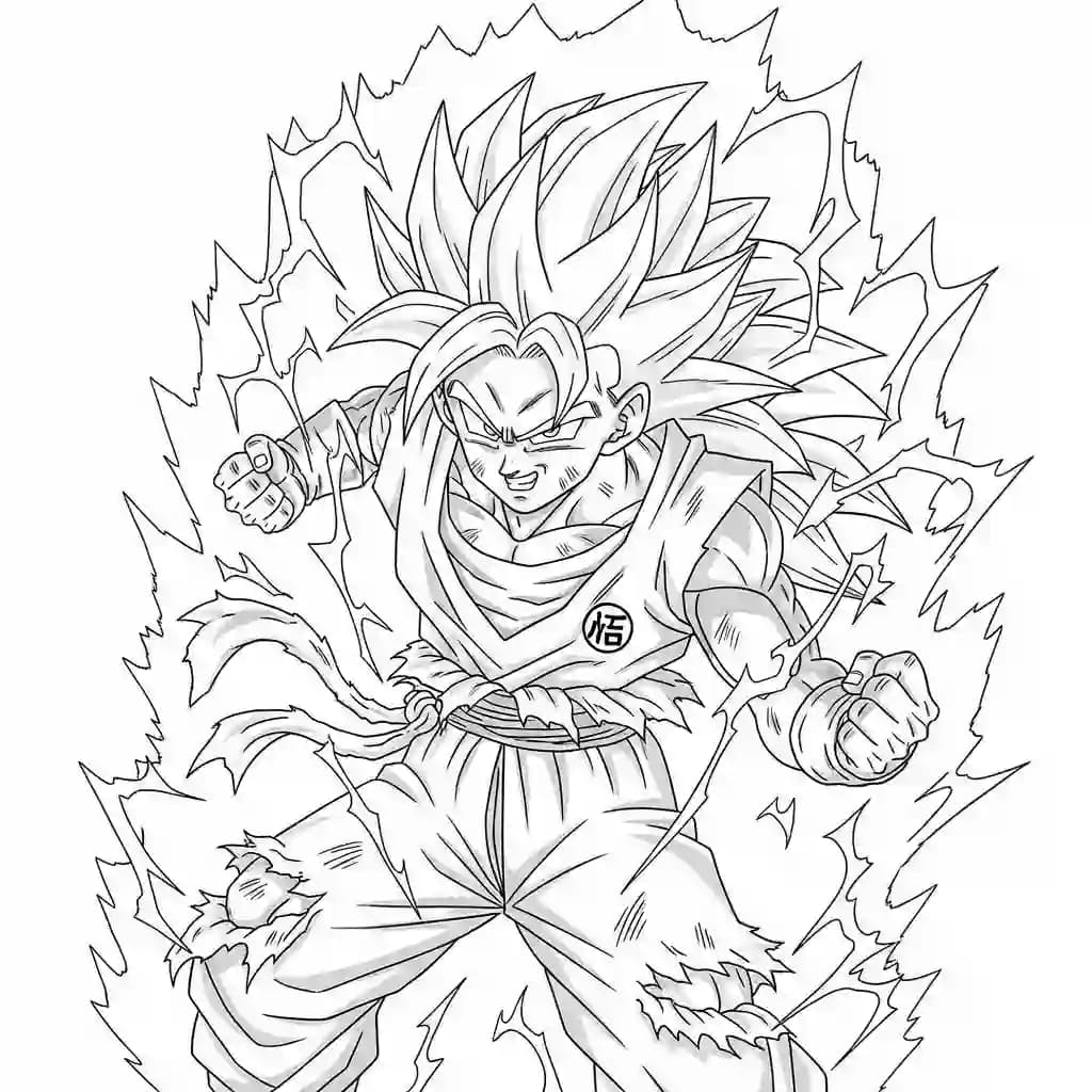 Desenhos de anime para colorir com personagens famosos em traços grossos e fundo branco, prontos para imprimir e pintar