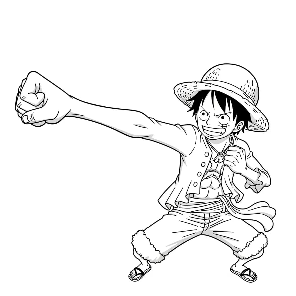 Desenhos de anime para colorir com personagens famosos em traços grossos e fundo branco, prontos para imprimir e pintar