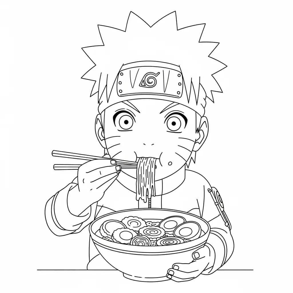 Desenhos de anime para colorir com personagens famosos em traços grossos e fundo branco, prontos para imprimir e pintar