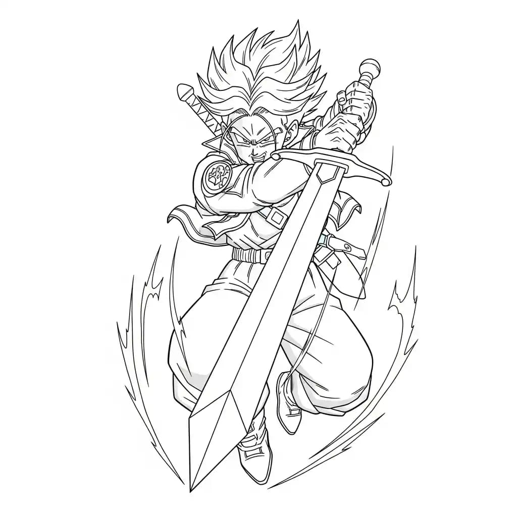 Desenhos de anime para colorir com personagens famosos em traços grossos e fundo branco, prontos para imprimir e pintar