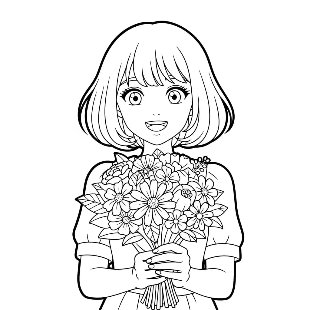 Desenhos de anime para colorir com personagens famosos em traços grossos e fundo branco, prontos para imprimir e pintar