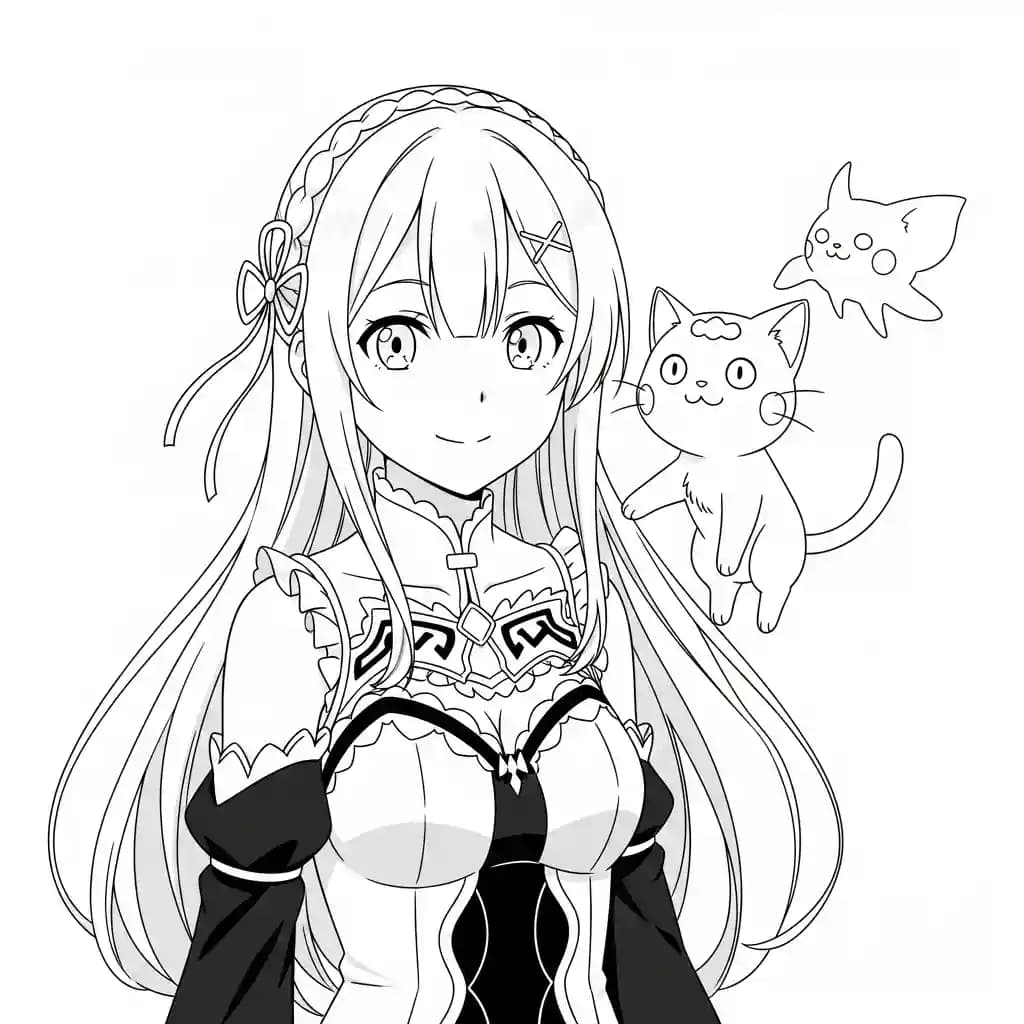 Desenhos de anime para colorir com personagens famosos em traços grossos e fundo branco, prontos para imprimir e pintar