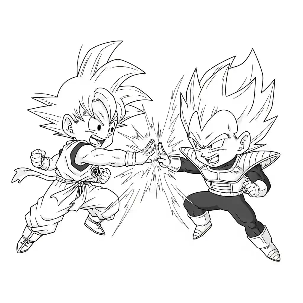 Desenhos de anime para colorir com personagens famosos em traços grossos e fundo branco, prontos para imprimir e pintar