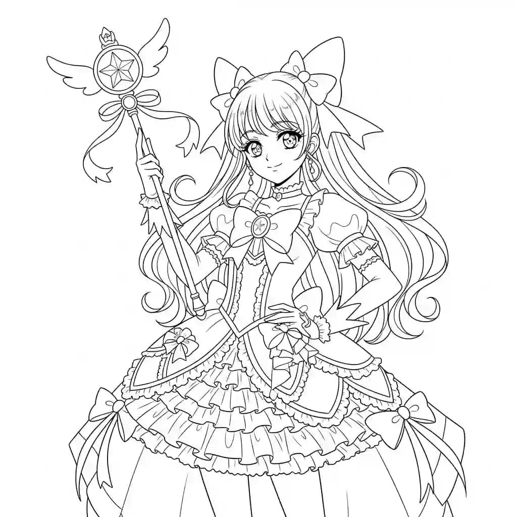 Desenhos de anime para colorir com personagens famosos em traços grossos e fundo branco, prontos para imprimir e pintar