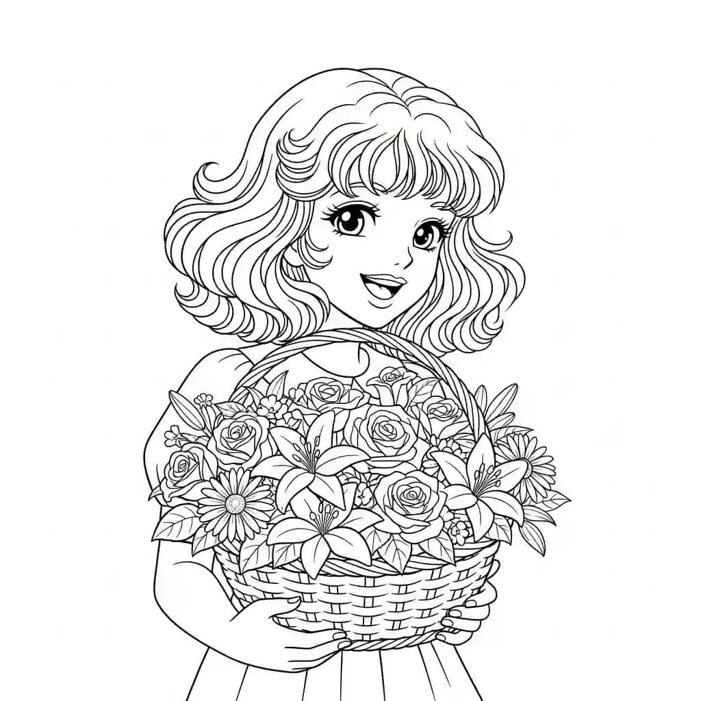 Desenhos de anime para colorir com personagens famosos em traços grossos e fundo branco, prontos para imprimir e pintar