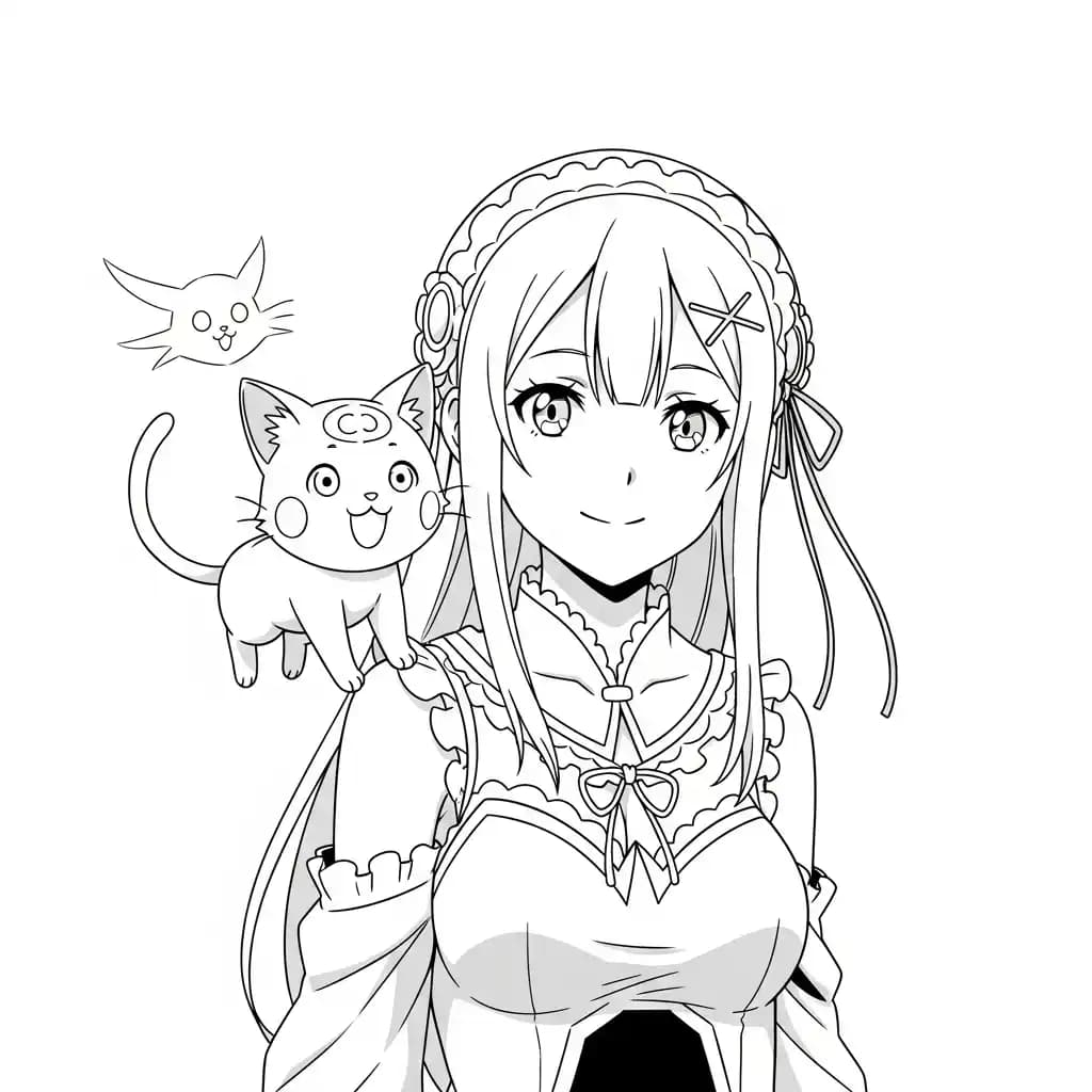 Desenhos de anime para colorir com personagens famosos em traços grossos e fundo branco, prontos para imprimir e pintar