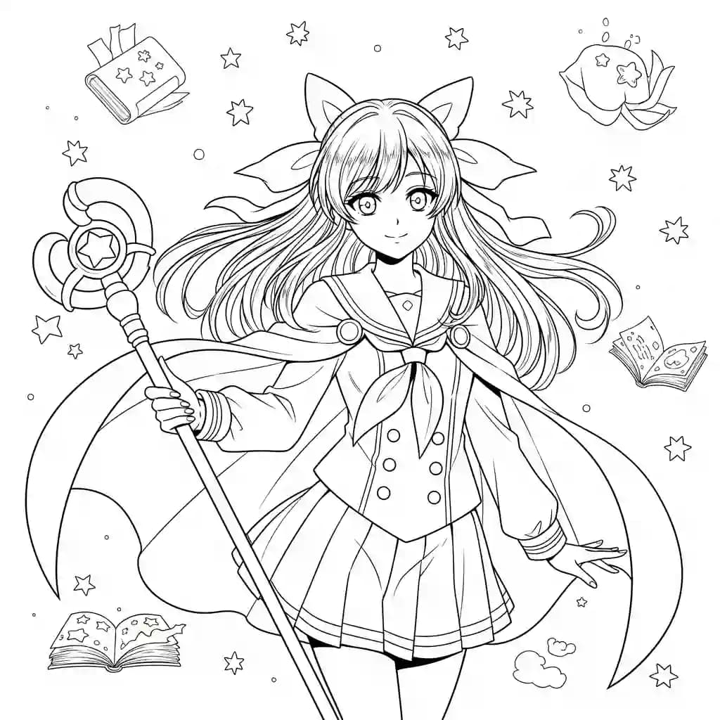 Desenhos de anime para colorir com personagens famosos em traços grossos e fundo branco, prontos para imprimir e pintar