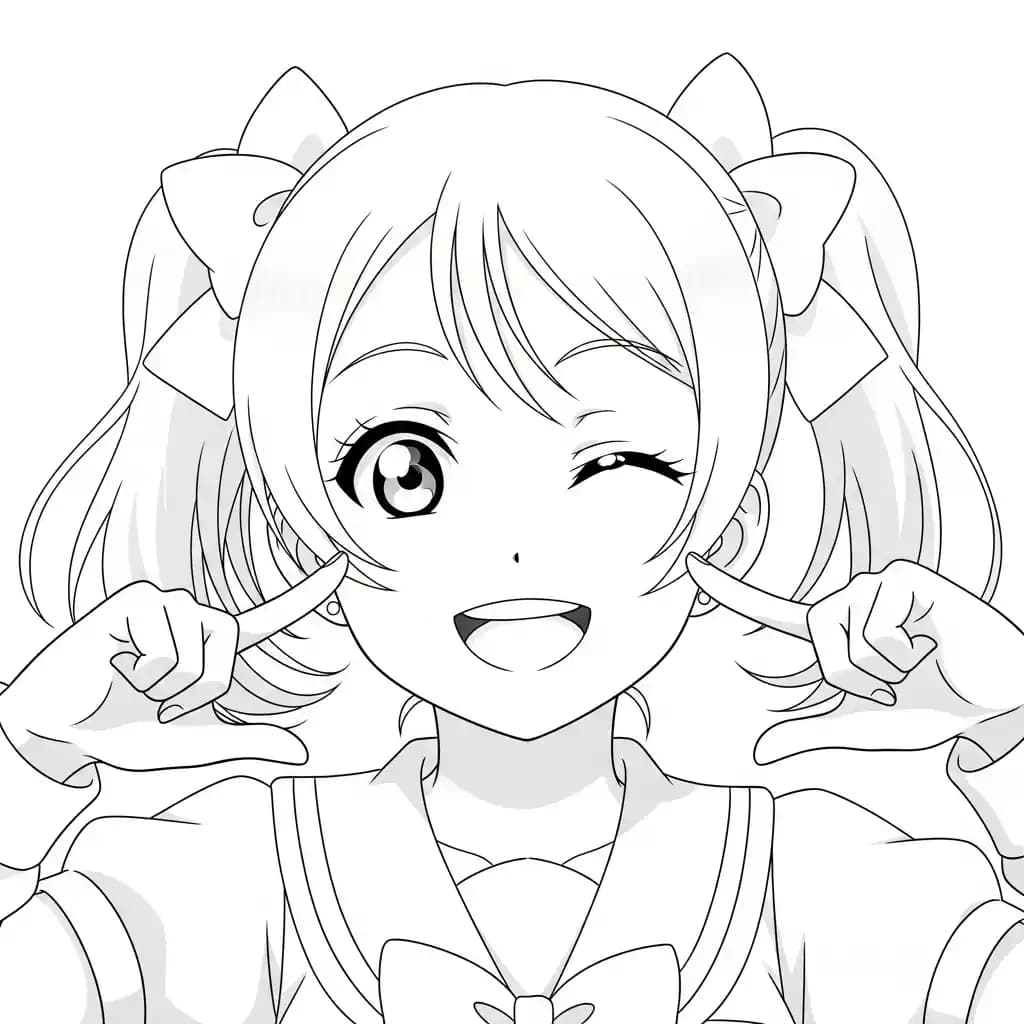 Desenhos de anime para colorir com personagens famosos em traços grossos e fundo branco, prontos para imprimir e pintar