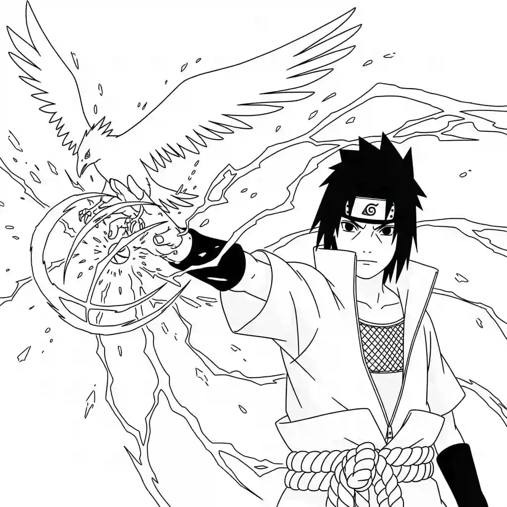 Desenhos de anime para colorir com personagens famosos em traços grossos e fundo branco, prontos para imprimir e pintar