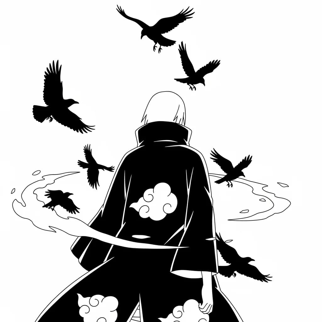 Desenhos de anime para colorir com personagens famosos em traços grossos e fundo branco, prontos para imprimir e pintar