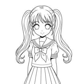 Desenhos de anime para colorir com personagens famosos em traços grossos e fundo branco, prontos para imprimir e pintar