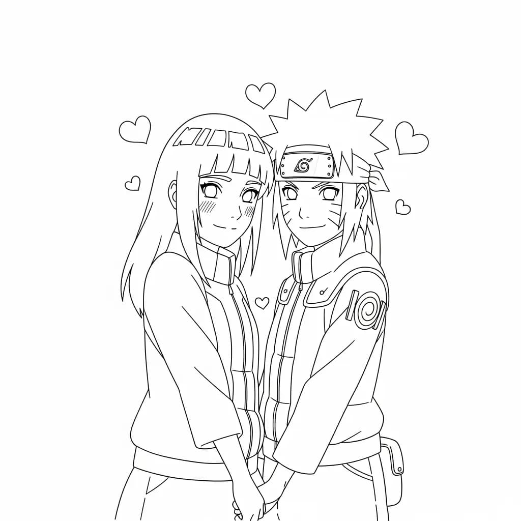 Desenhos de anime para colorir com personagens famosos em traços grossos e fundo branco, prontos para imprimir e pintar