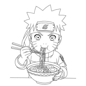 Desenhos de anime para colorir com personagens famosos em traços grossos e fundo branco, prontos para imprimir e pintar