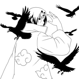 Desenhos de anime para colorir com personagens famosos em traços grossos e fundo branco, prontos para imprimir e pintar