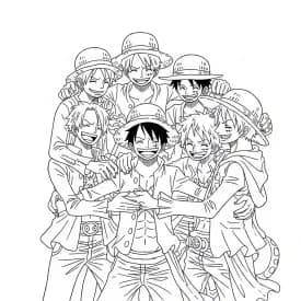 Desenhos de anime para colorir com personagens famosos em traços grossos e fundo branco, prontos para imprimir e pintar