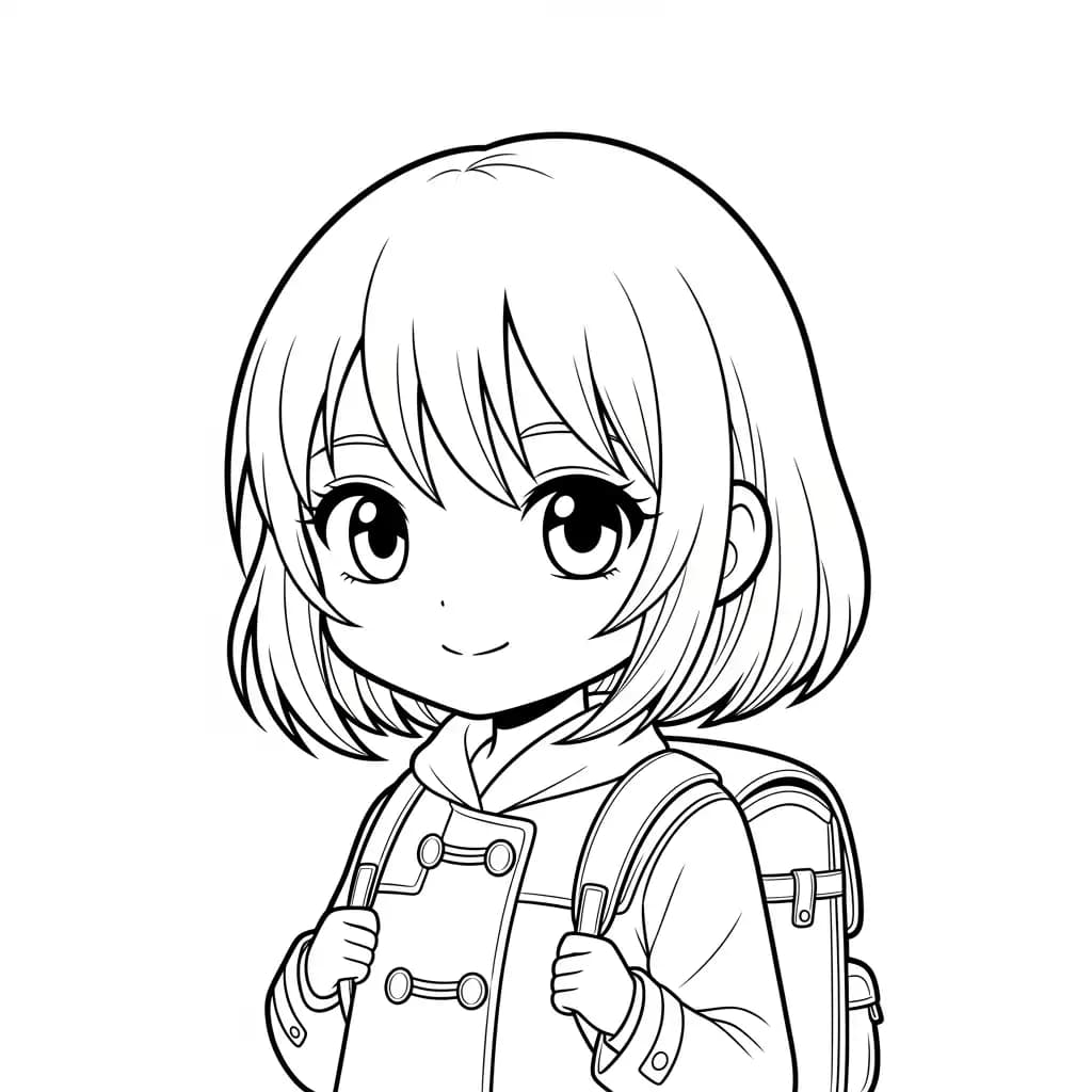 Desenhos de anime para colorir com personagens famosos em traços grossos e fundo branco, prontos para imprimir e pintar