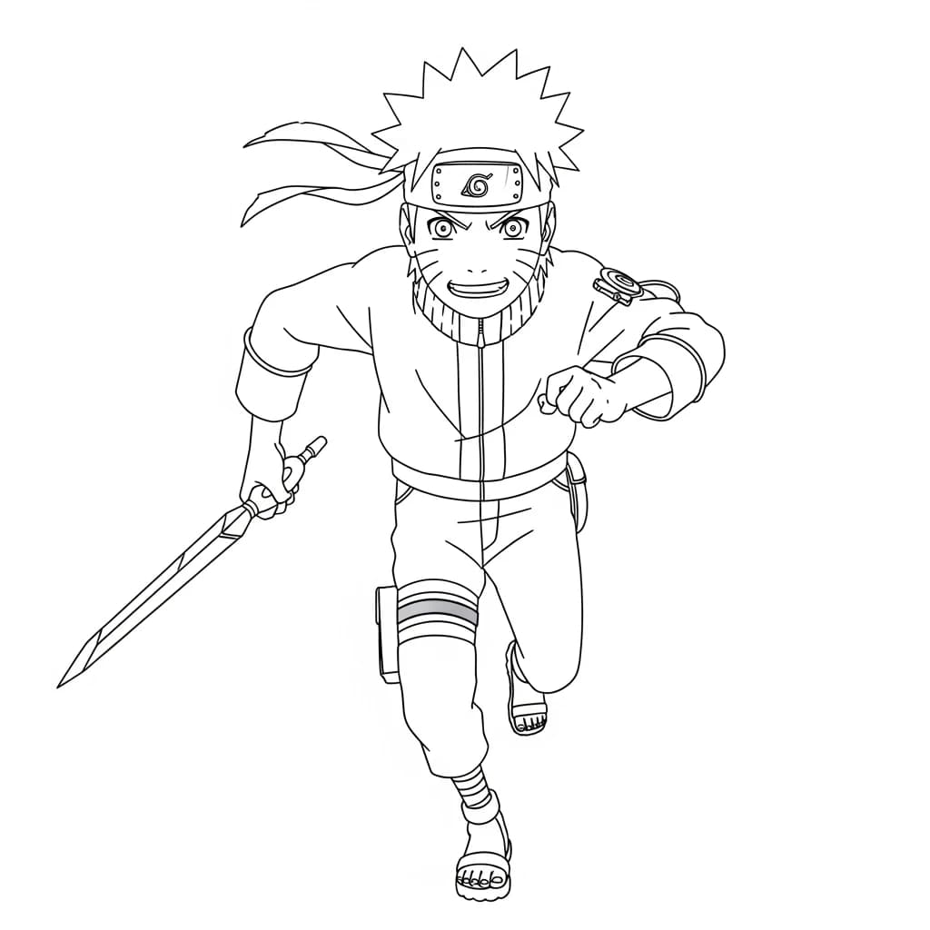 Desenhos de anime para colorir com personagens famosos em traços grossos e fundo branco, prontos para imprimir e pintar