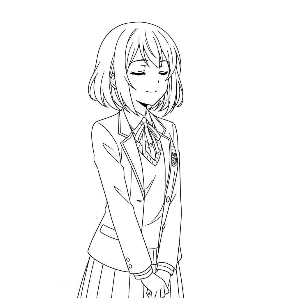 Desenhos de anime para colorir com personagens famosos em traços grossos e fundo branco, prontos para imprimir e pintar