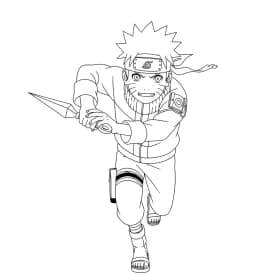 Desenhos de anime para colorir com personagens famosos em traços grossos e fundo branco, prontos para imprimir e pintar