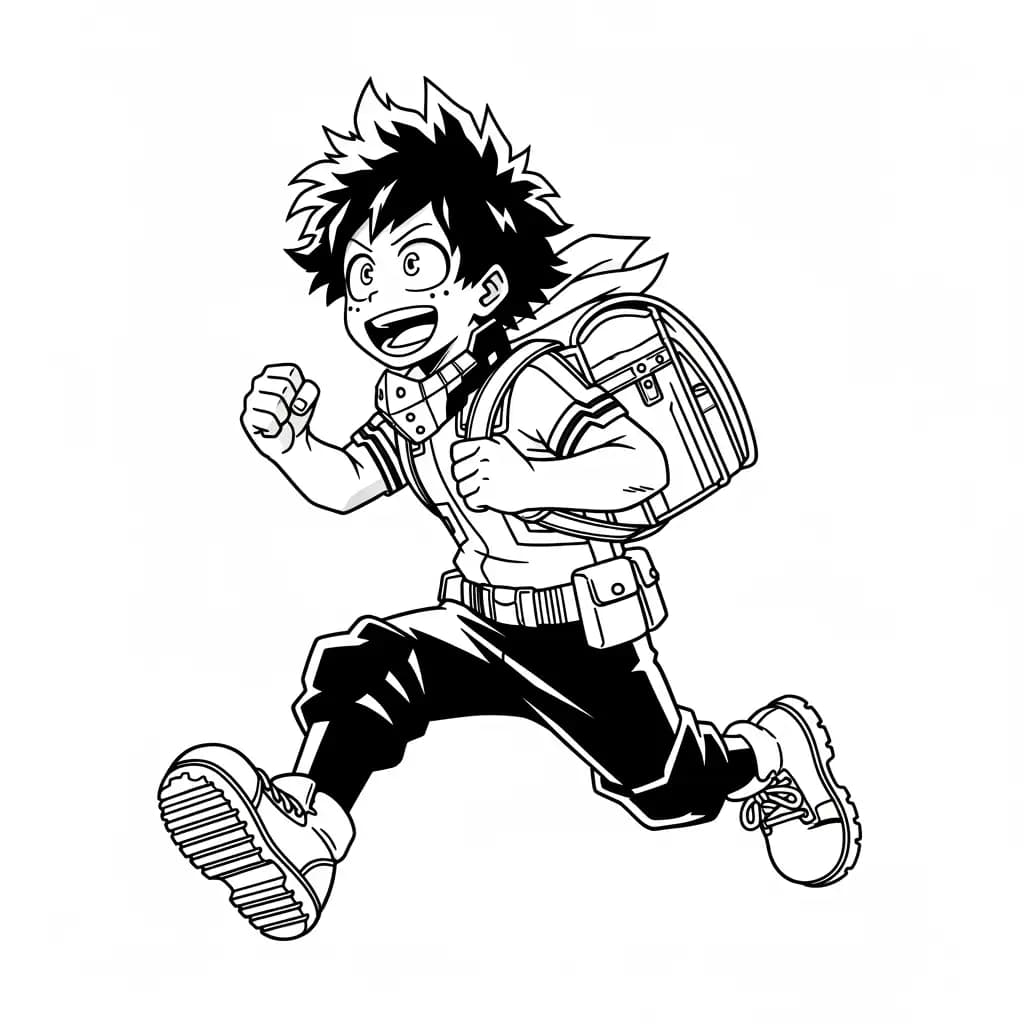 Desenhos de anime para colorir com personagens famosos em traços grossos e fundo branco, prontos para imprimir e pintar