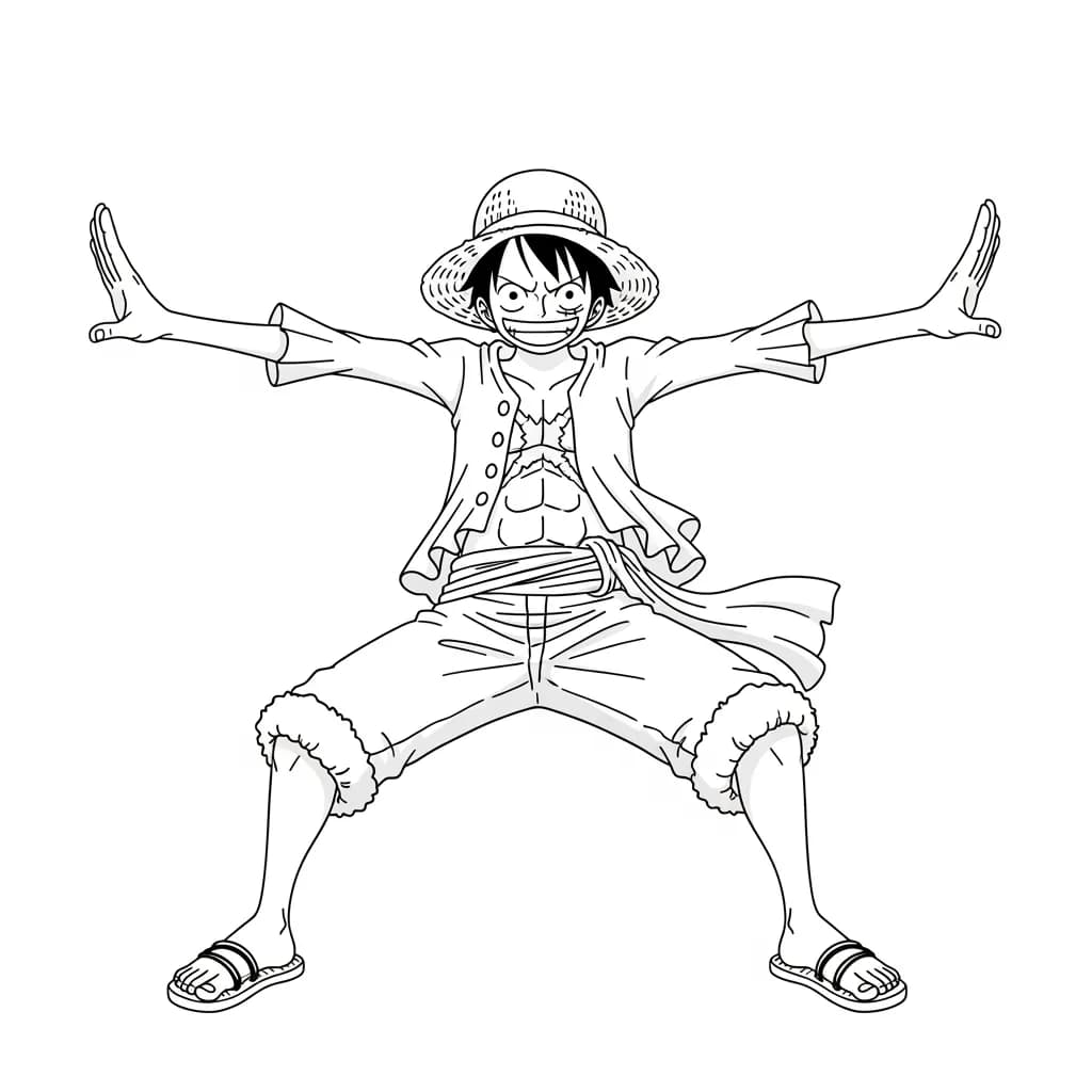 Desenhos de anime para colorir com personagens famosos em traços grossos e fundo branco, prontos para imprimir e pintar