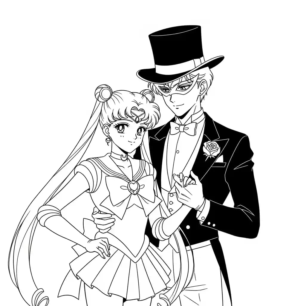 Desenhos de anime para colorir com personagens famosos em traços grossos e fundo branco, prontos para imprimir e pintar