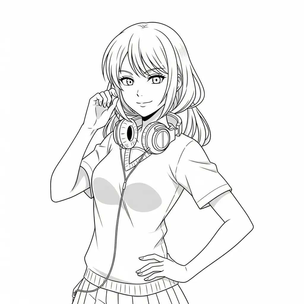 Desenhos de anime para colorir com personagens famosos em traços grossos e fundo branco, prontos para imprimir e pintar