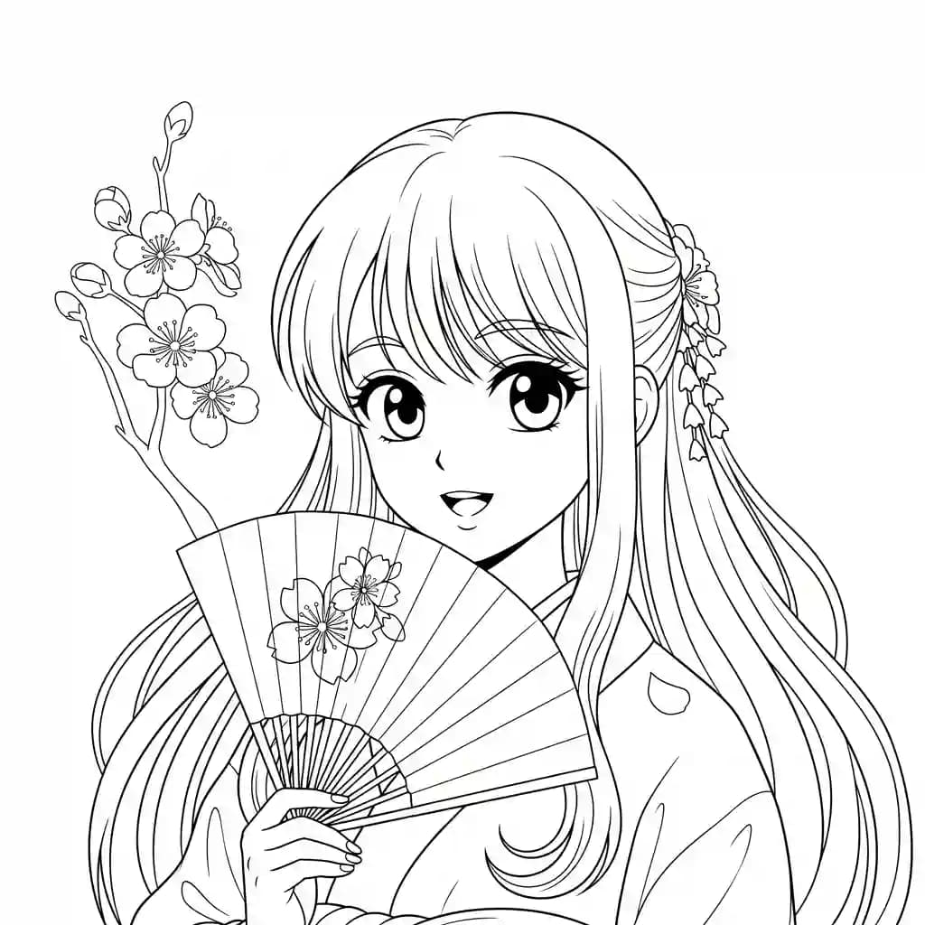 Desenhos de anime para colorir com personagens famosos em traços grossos e fundo branco, prontos para imprimir e pintar