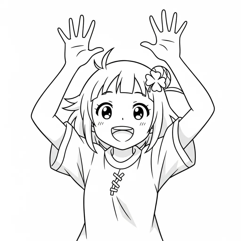 Desenhos de anime para colorir com personagens famosos em traços grossos e fundo branco, prontos para imprimir e pintar