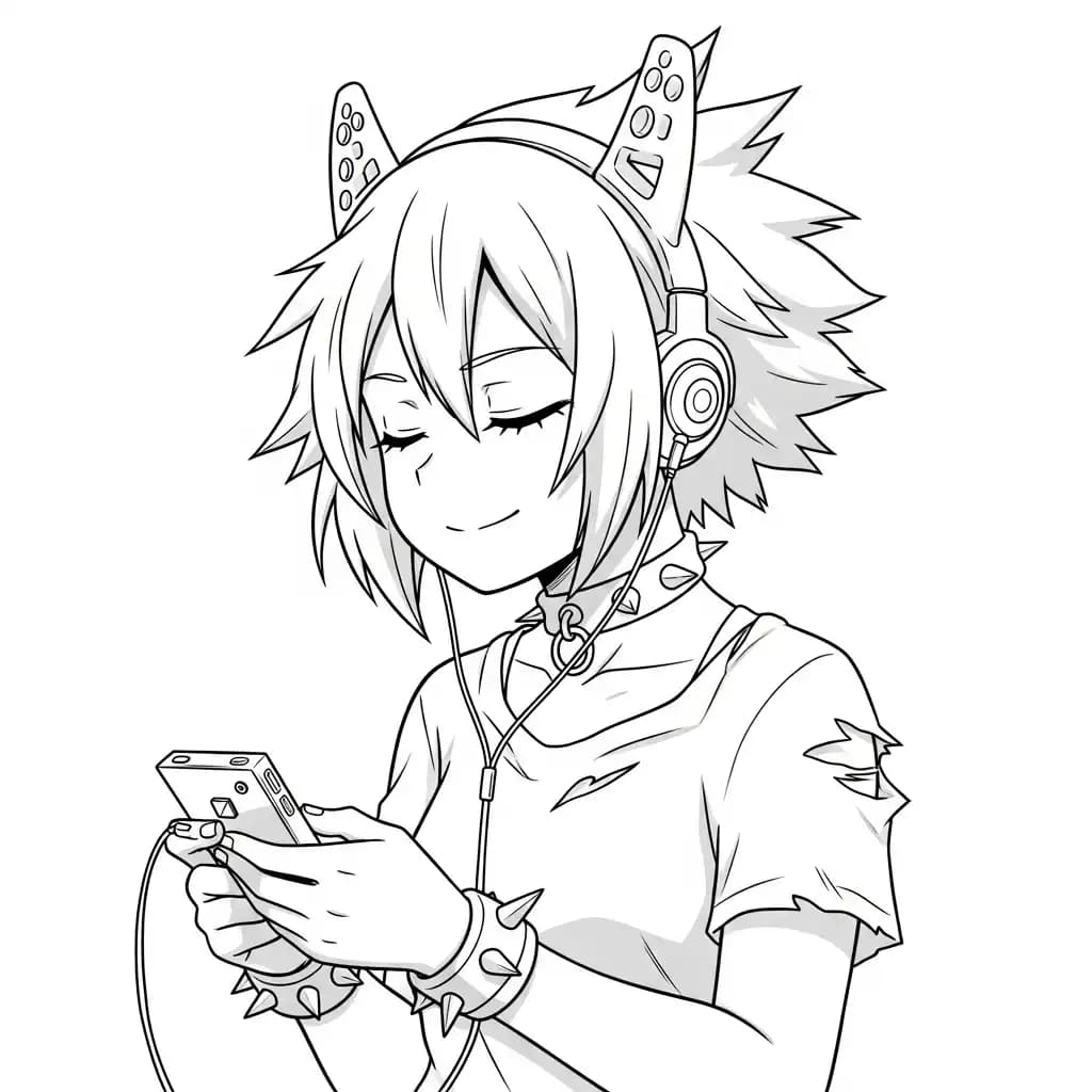 Desenhos de anime para colorir com personagens famosos em traços grossos e fundo branco, prontos para imprimir e pintar