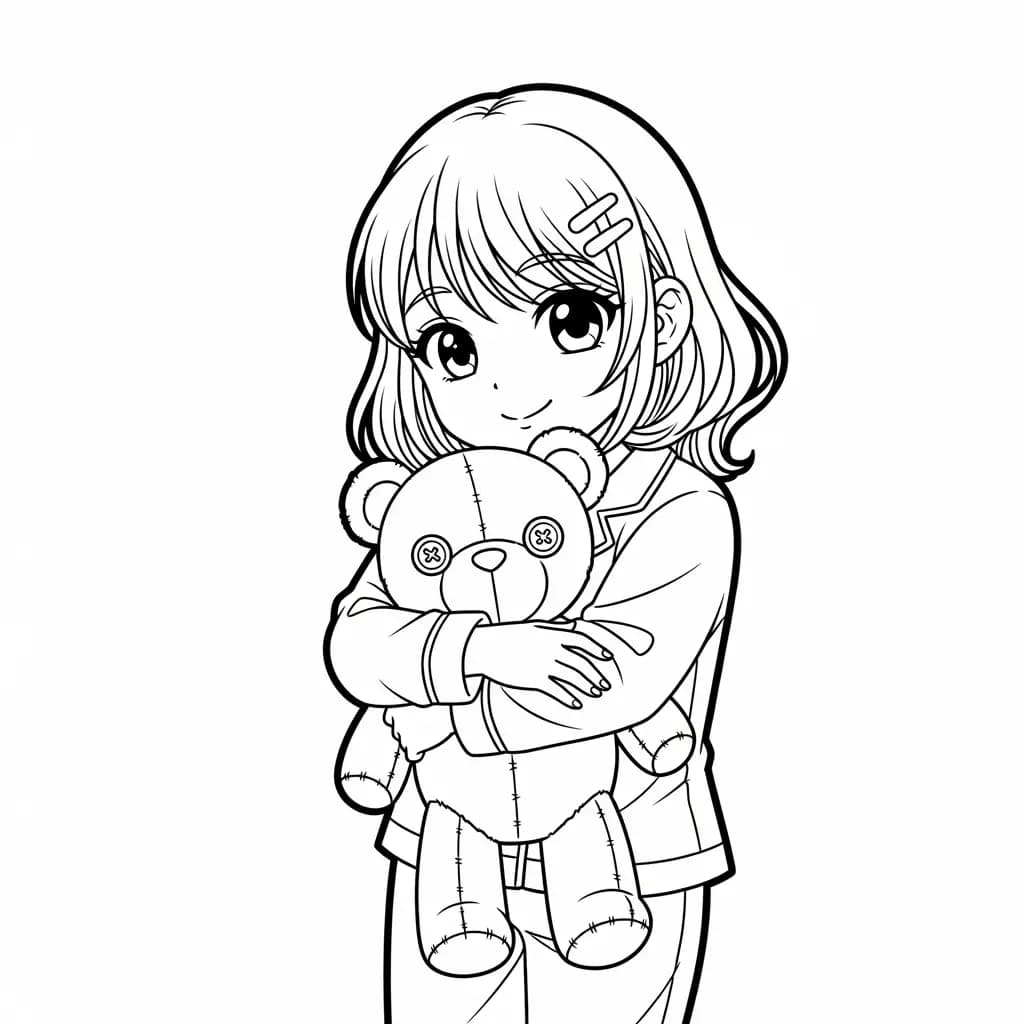 Desenhos de anime para colorir com personagens famosos em traços grossos e fundo branco, prontos para imprimir e pintar