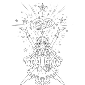 Desenhos de anime para colorir com personagens famosos em traços grossos e fundo branco, prontos para imprimir e pintar