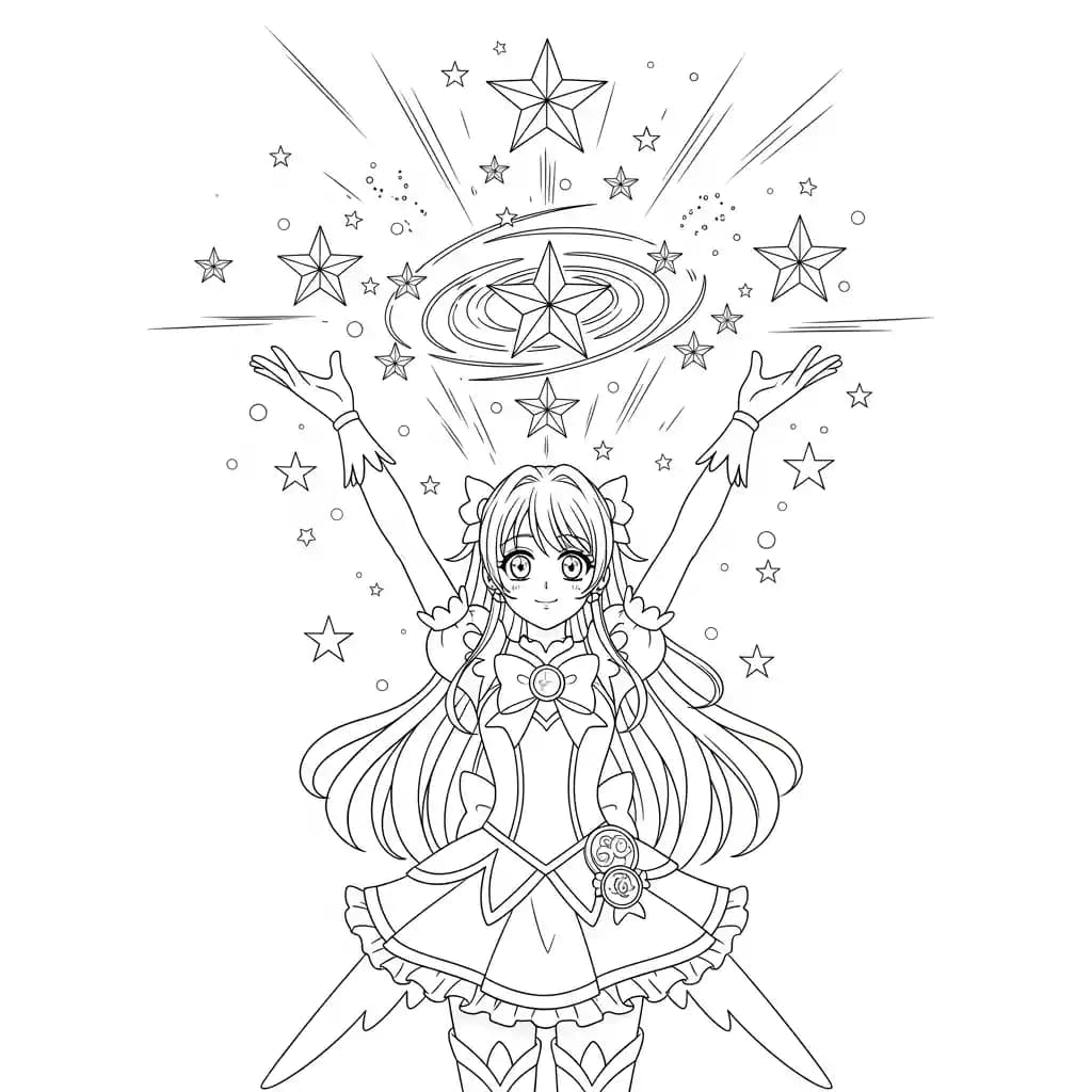 Desenhos de anime para colorir com personagens famosos em traços grossos e fundo branco, prontos para imprimir e pintar