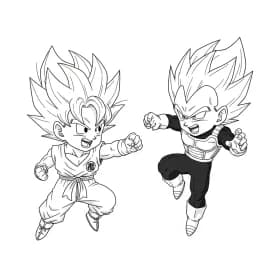 Desenhos de anime para colorir com personagens famosos em traços grossos e fundo branco, prontos para imprimir e pintar