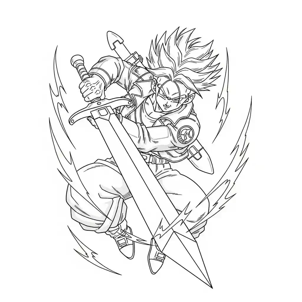 Desenhos de anime para colorir com personagens famosos em traços grossos e fundo branco, prontos para imprimir e pintar