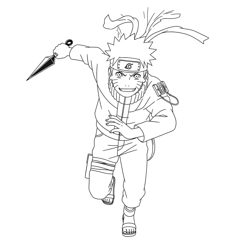 Desenhos de anime para colorir com personagens famosos em traços grossos e fundo branco, prontos para imprimir e pintar