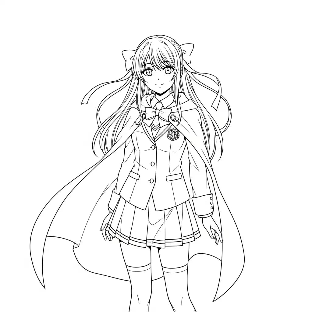 Desenhos de anime para colorir com personagens famosos em traços grossos e fundo branco, prontos para imprimir e pintar