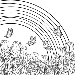 Desenhos de Arco-íris para Colorir