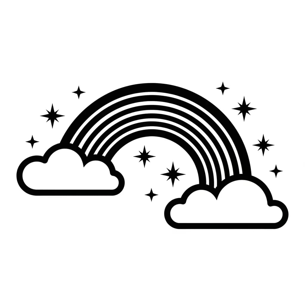 Desenhos de Arco-íris para Colorir