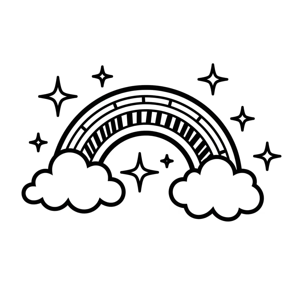 Desenhos de Arco-íris para Colorir