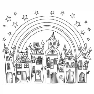 Desenhos de Arco-íris para Colorir