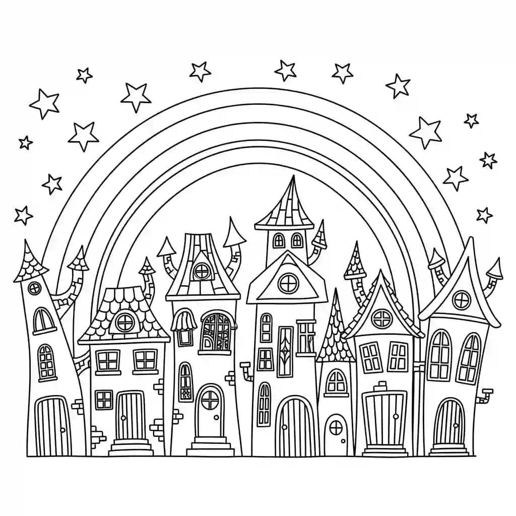 Desenhos de Arco-íris para Colorir