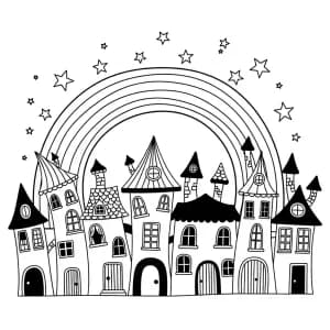 Desenhos de Arco-íris para Colorir