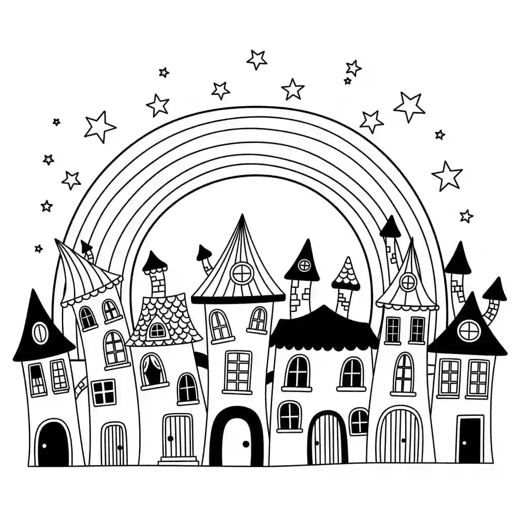 Desenhos de Arco-íris para Colorir