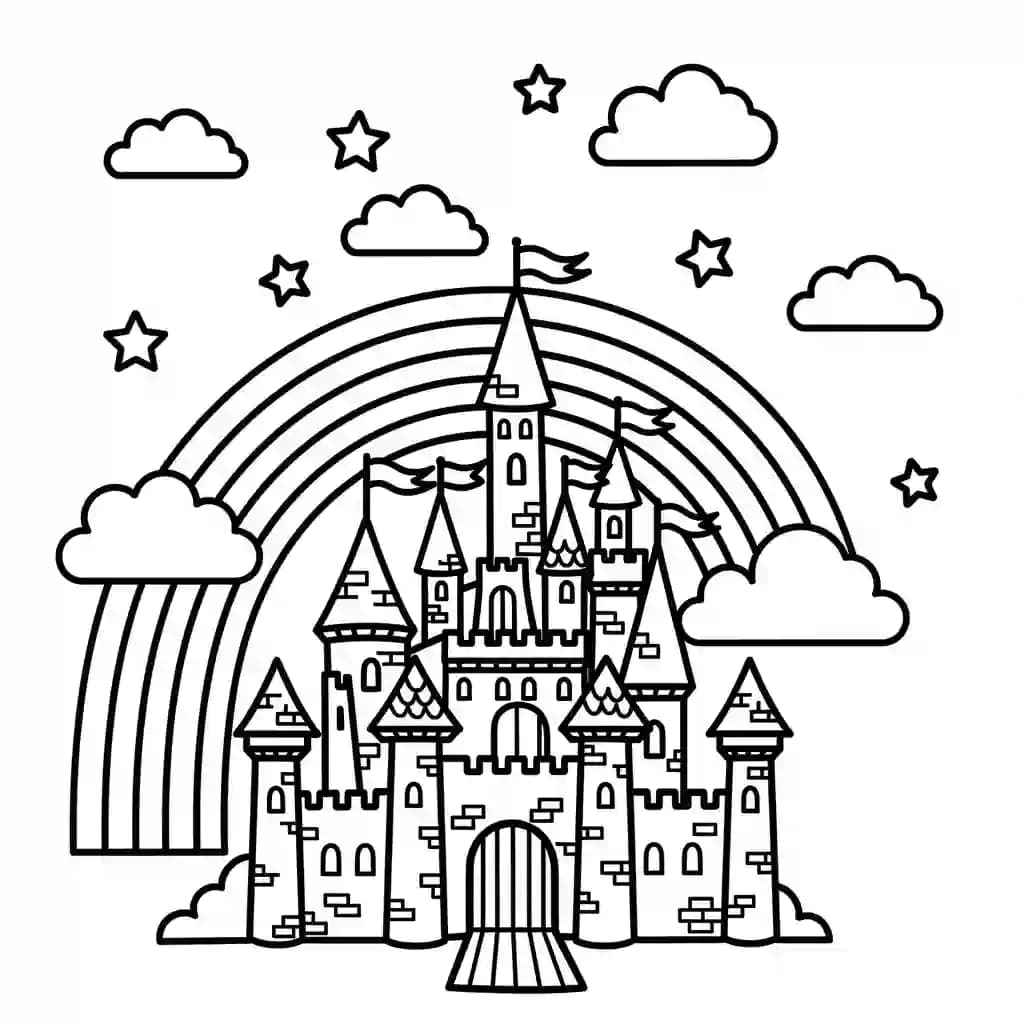 Desenhos de Arco-íris para Colorir