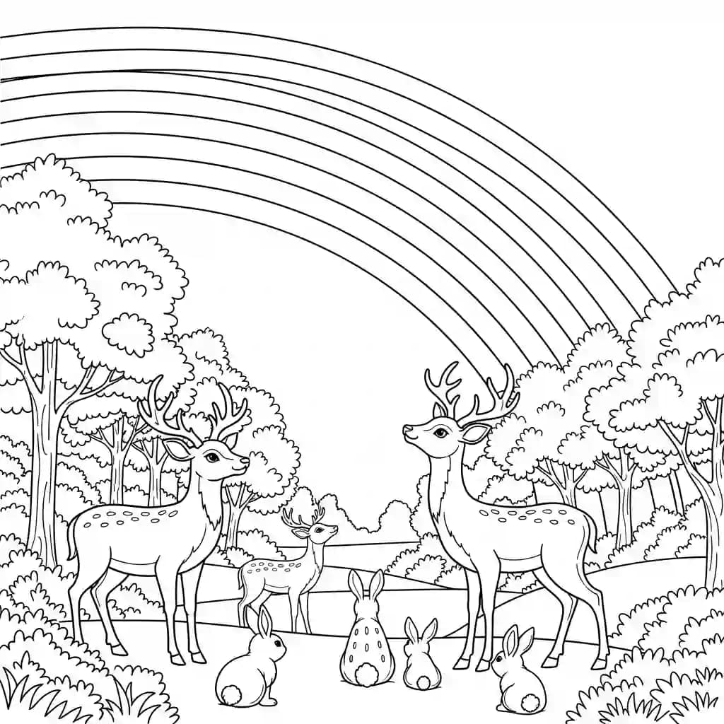 Desenhos de Arco-íris para Colorir